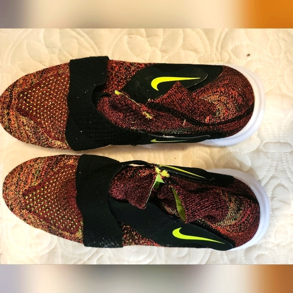 Nike Free Run Flyknit Running Shoes Red W10 - Picture 5 of 7